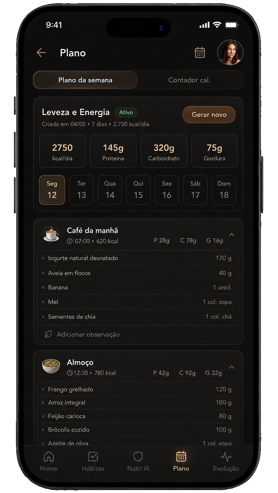 Plano alimentar semanal